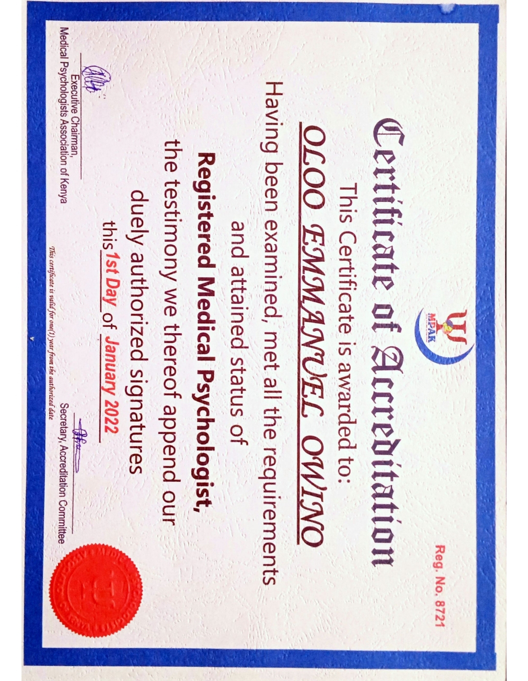 certificate