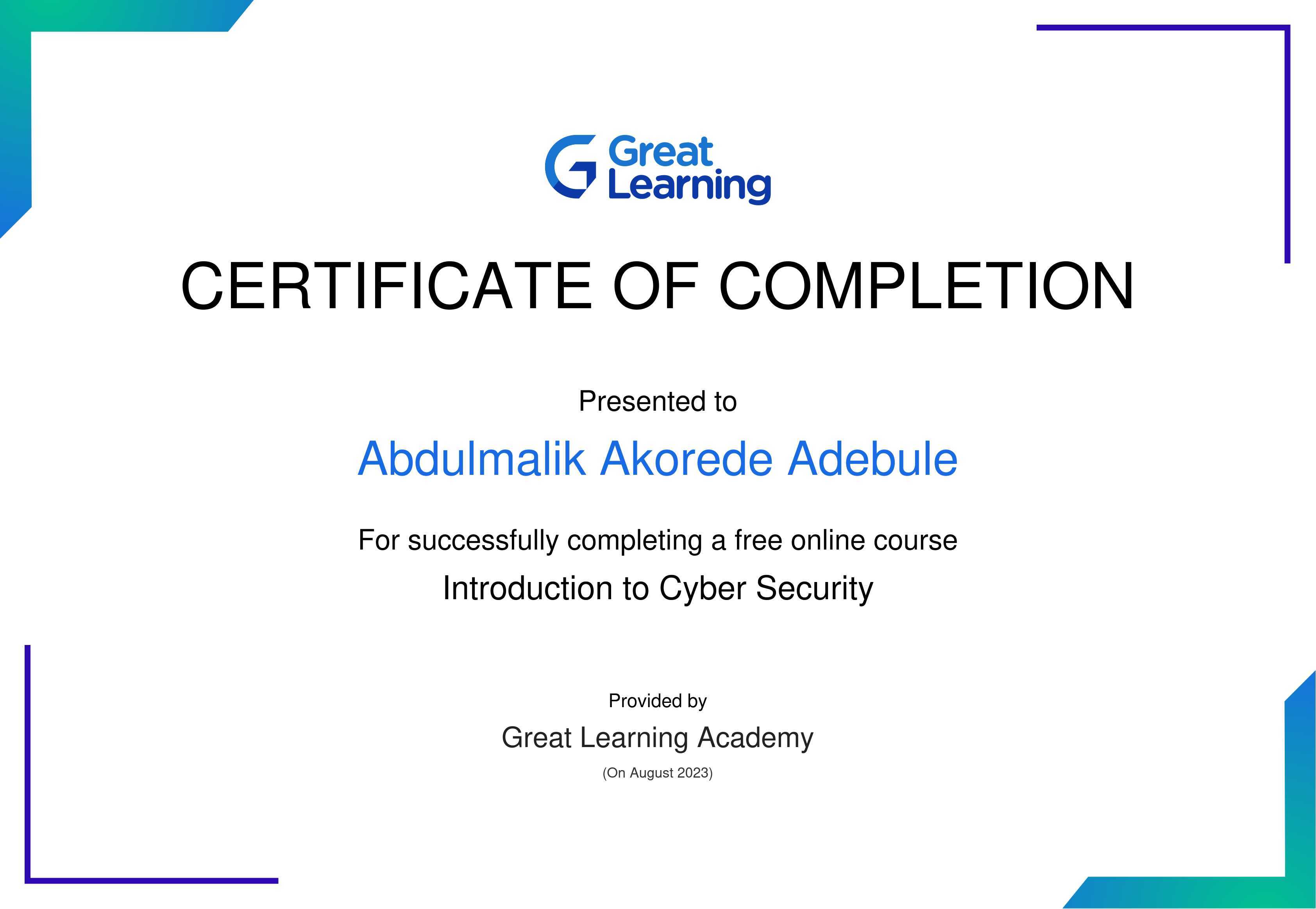 certificate