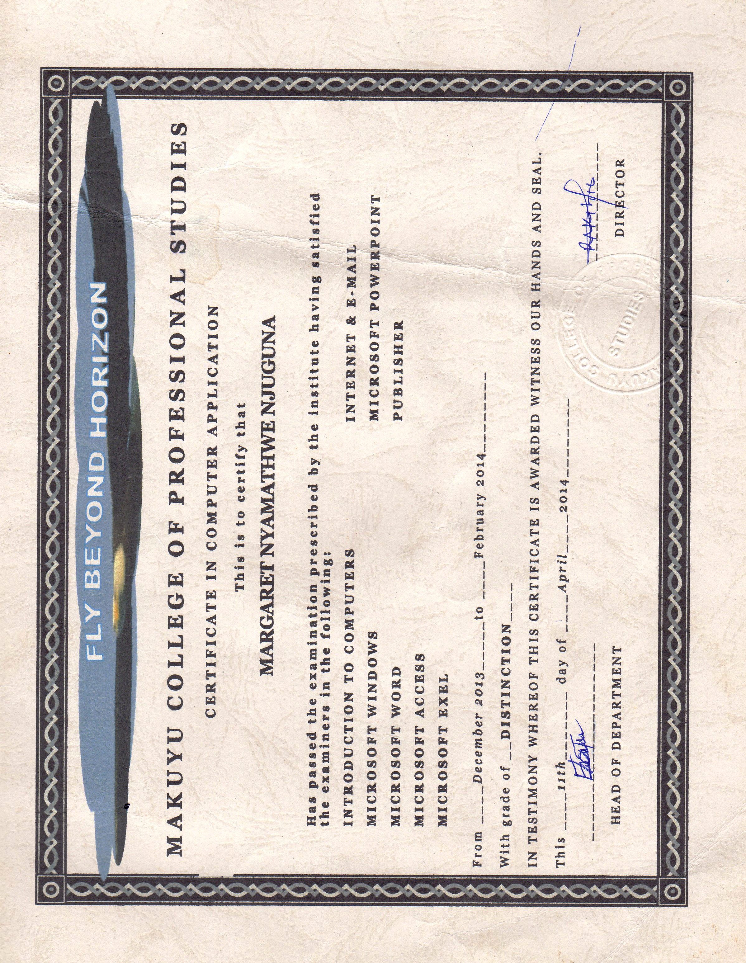 certificate